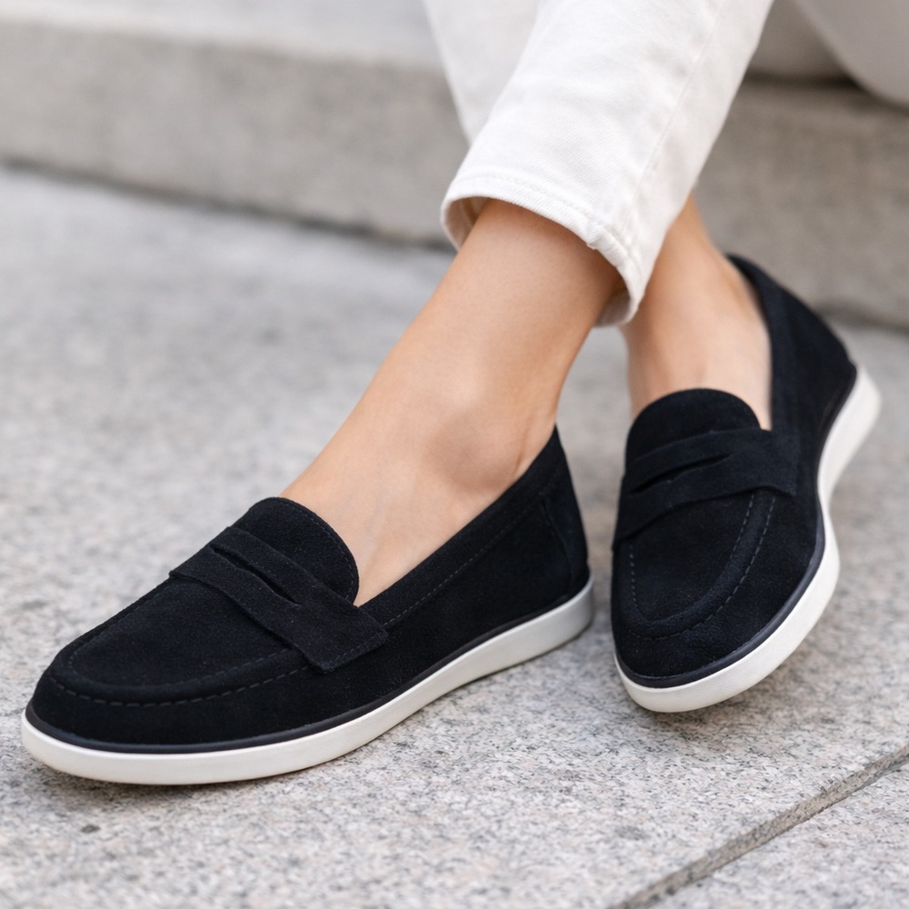 Cole Haan Nantucket 2.0 Black Suede Loafers Women’s Size 8.5